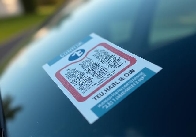 A close-up of a physical Austrian vignette sticker correctly placed on a car's windscreen.